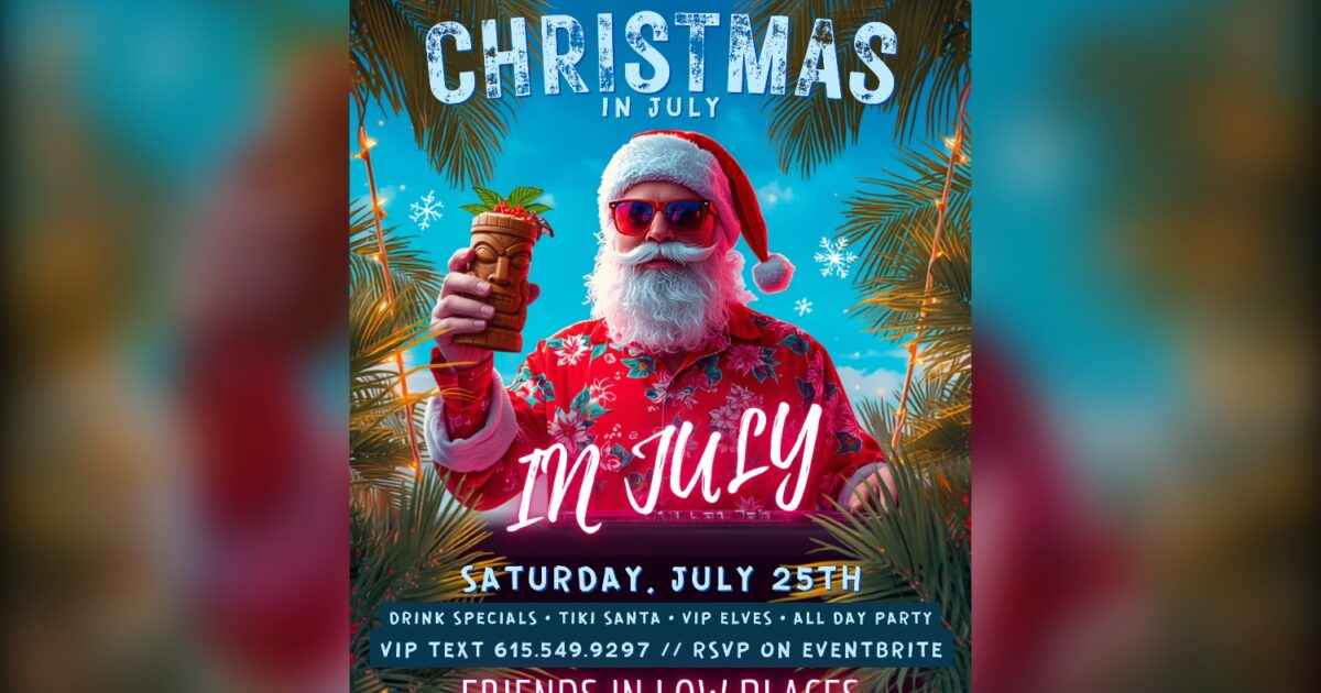 Christmas In July on the Rooftop at Friends in Low Places